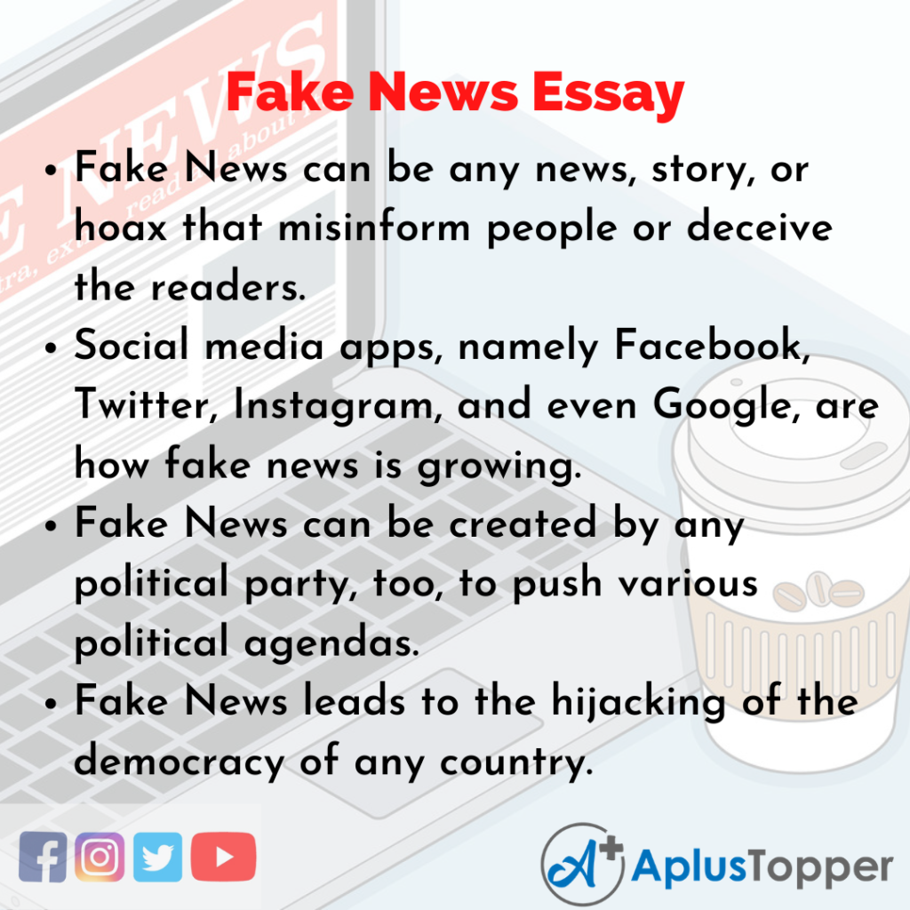 essay about fake news on social media brainly