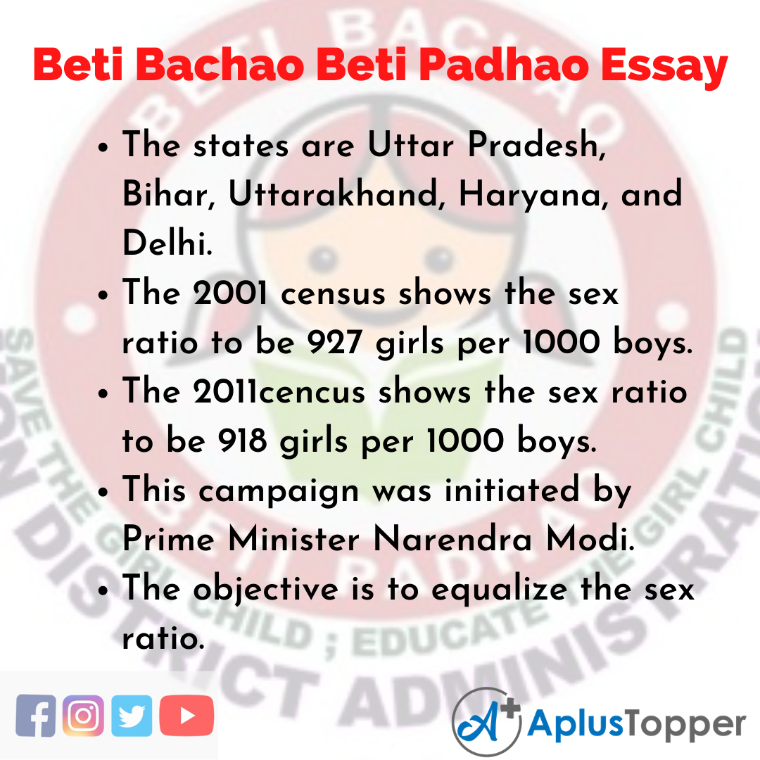 essay writing on beti bachao beti padhao in english