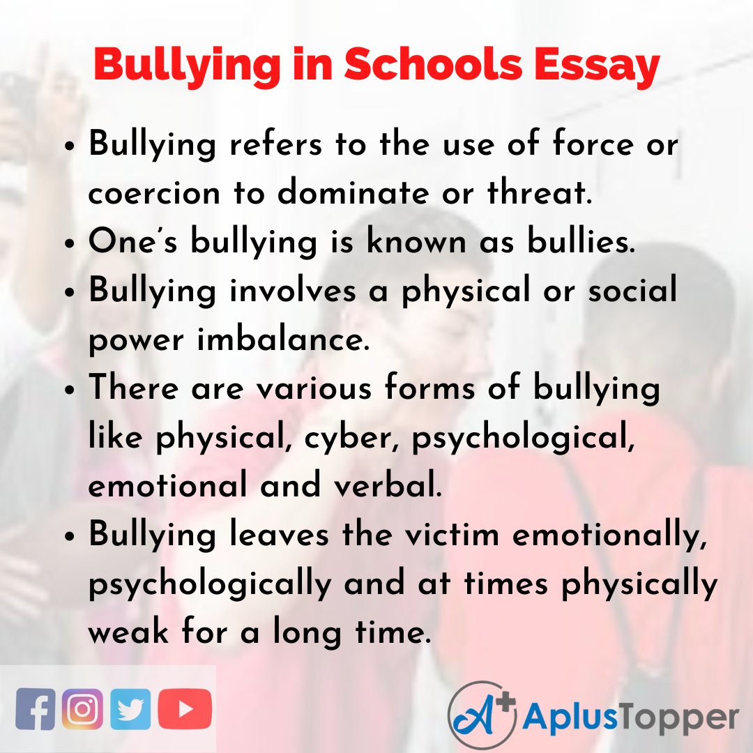 essay on bullying for class 6