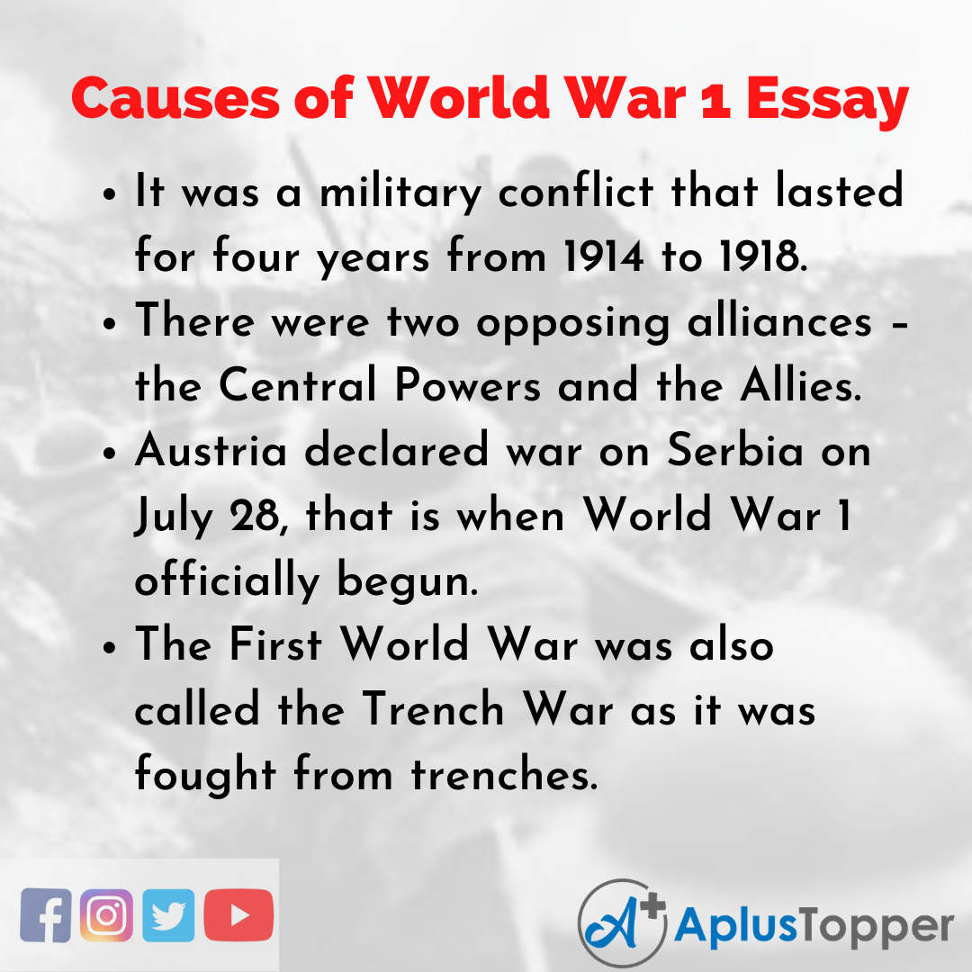 essay on first world war in english