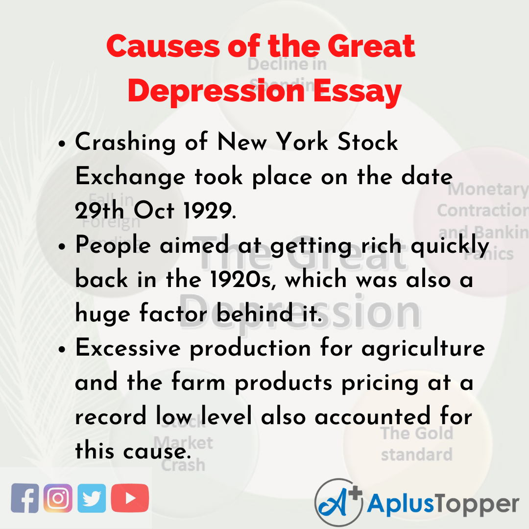 essay on the causes of the great depression