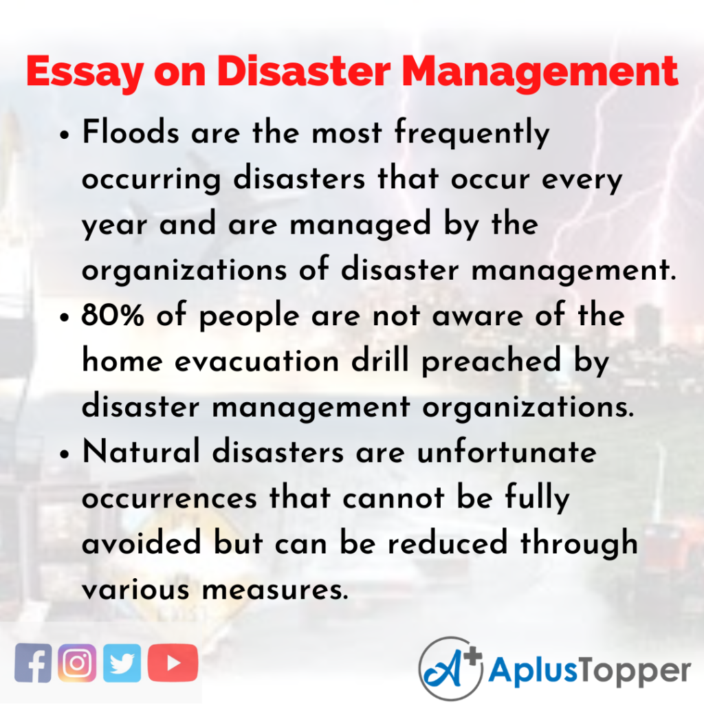 essay type questions on disaster management