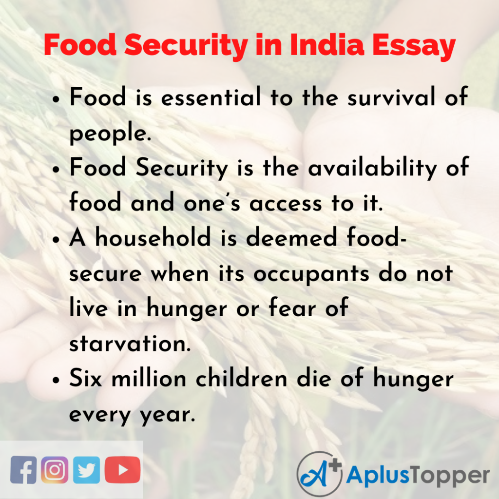 essay on food crisis in india