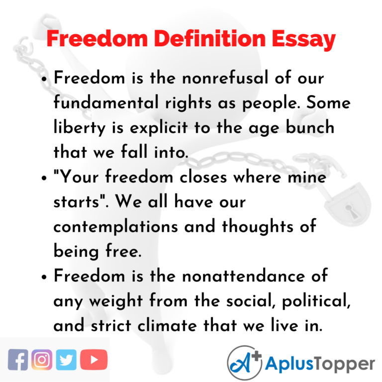 my idea of freedom essay 150 words