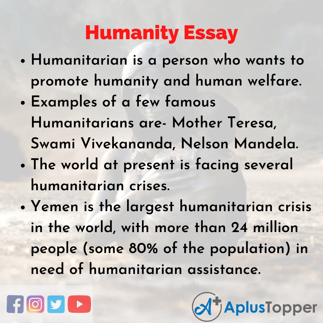 humanity essay writing