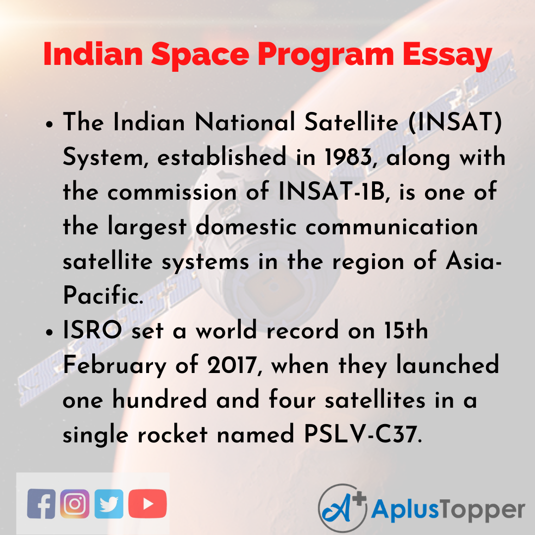 role of india in space research essay in english