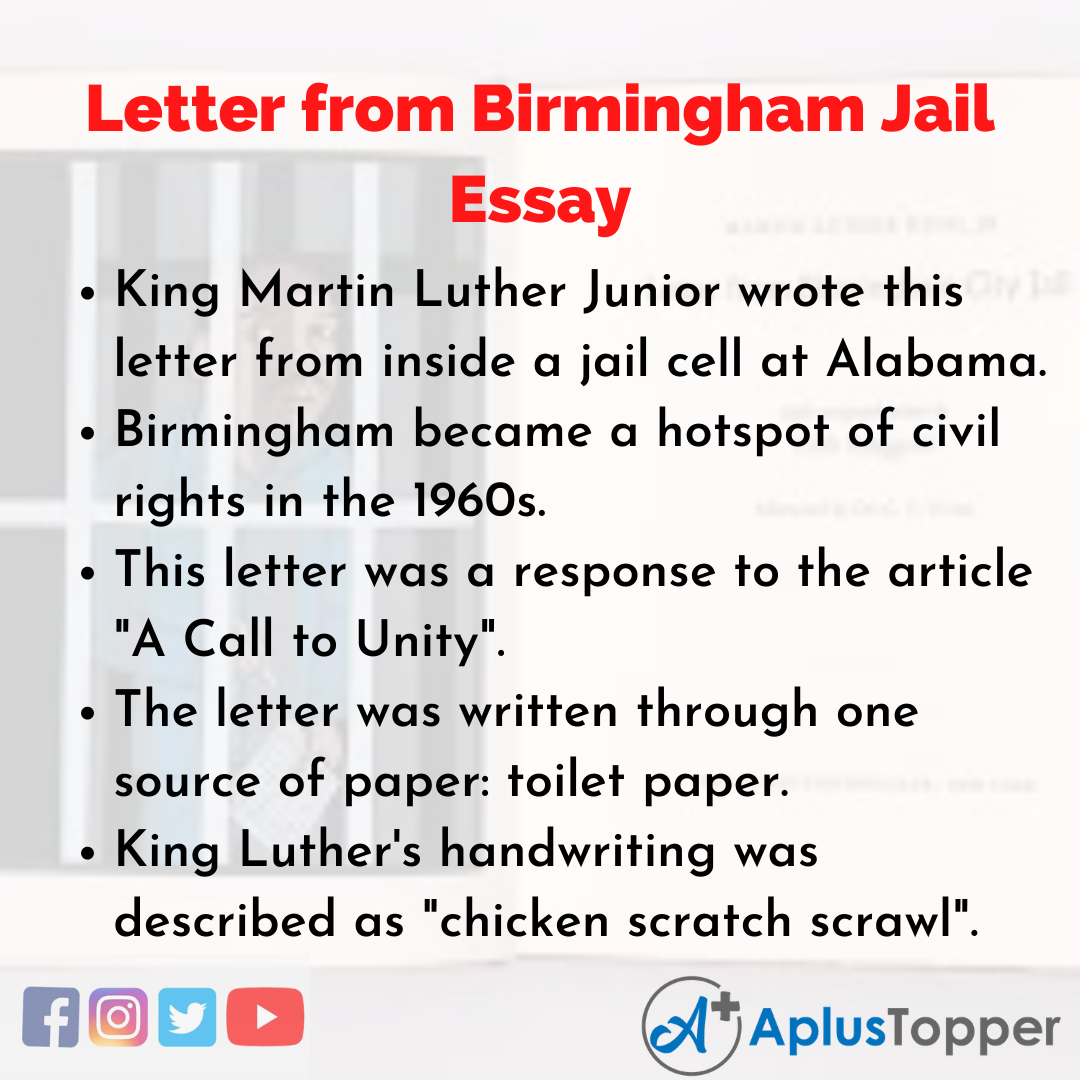 what is the thesis statement in letter from birmingham jail