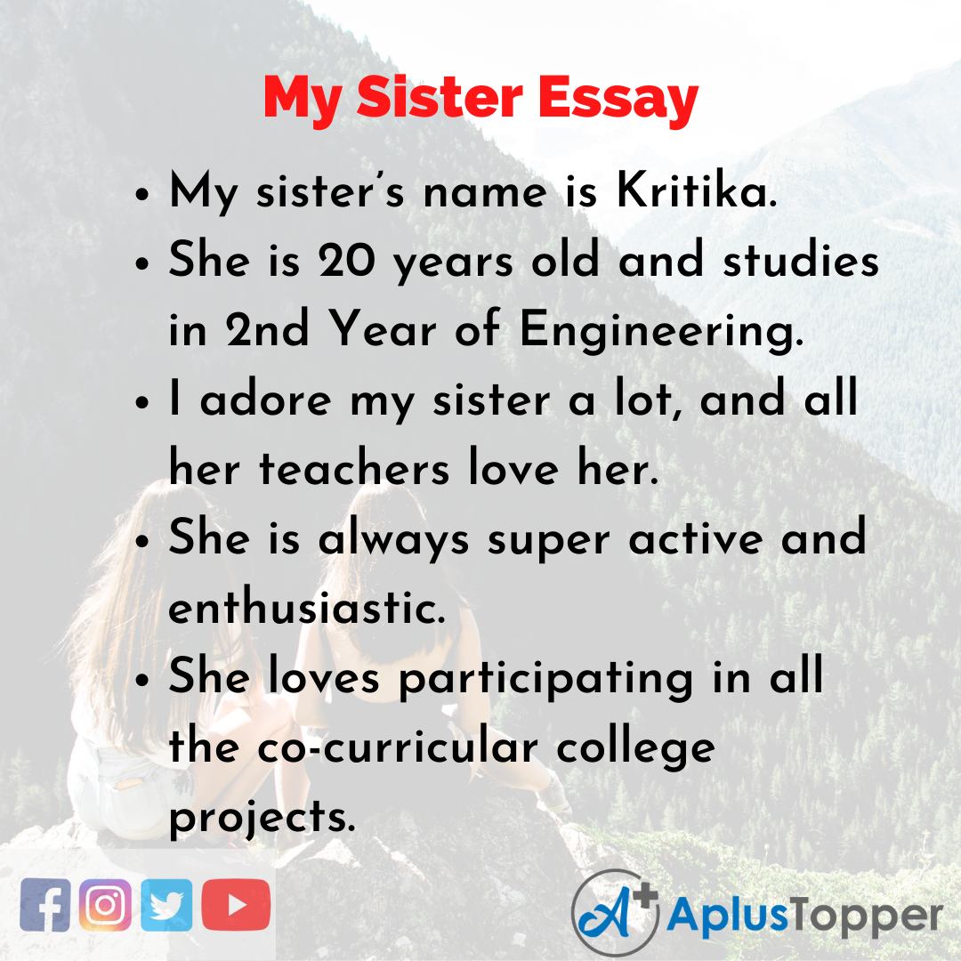 write an essay on your role in society as sister