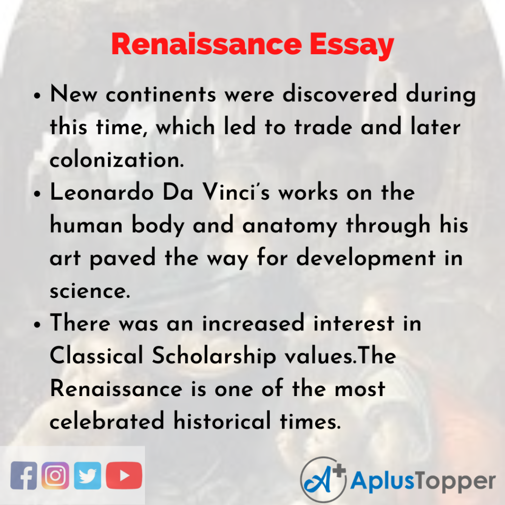 how to start an essay about the renaissance
