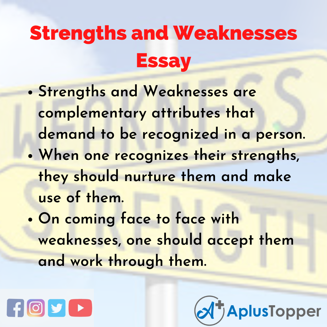 strengths weaknesses essay english short students children words