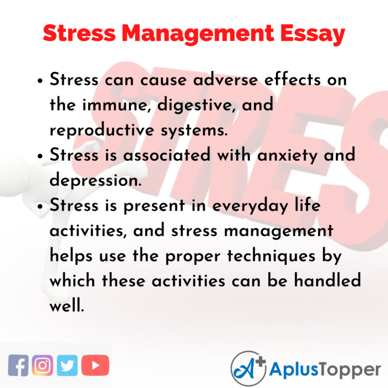 stress management essay in english std 12