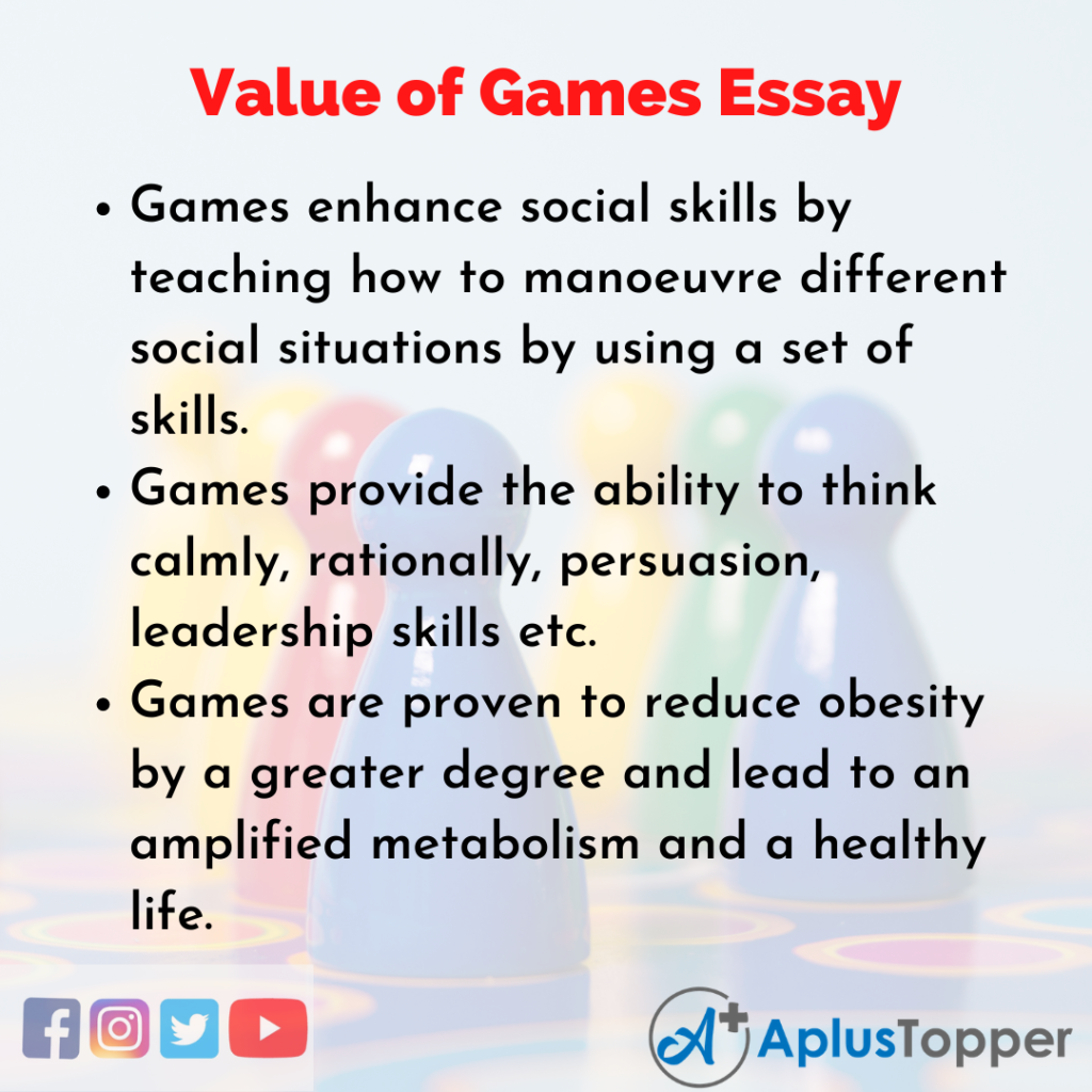 value of games essay for class 8