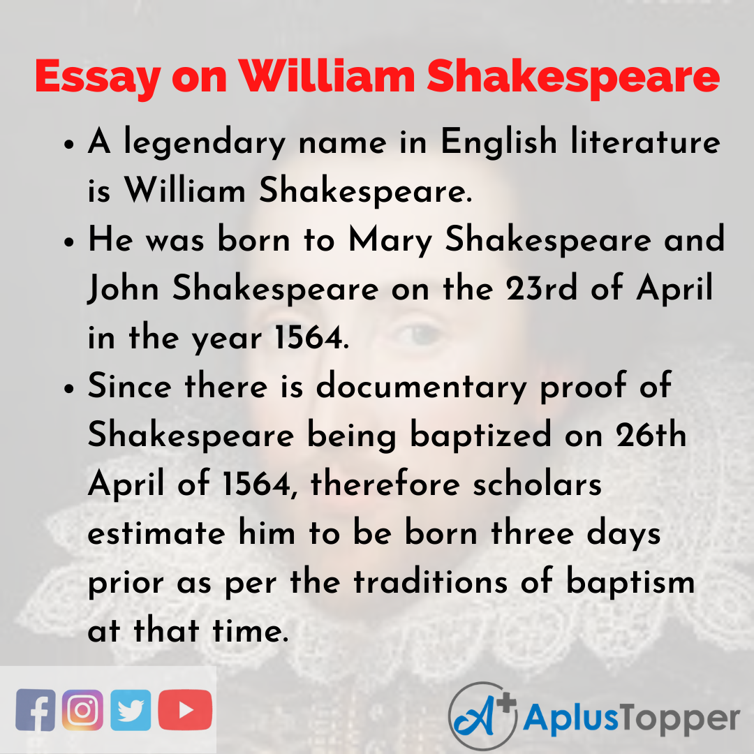 write a biography about william shakespeare