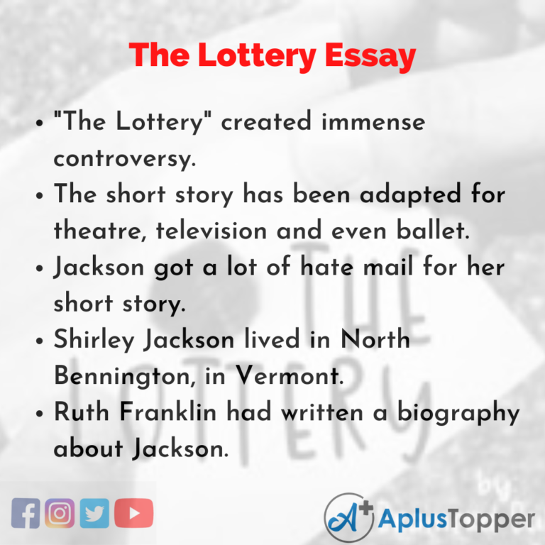a thesis statement for the lottery