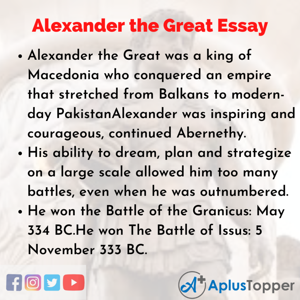 alexander the great essay topics