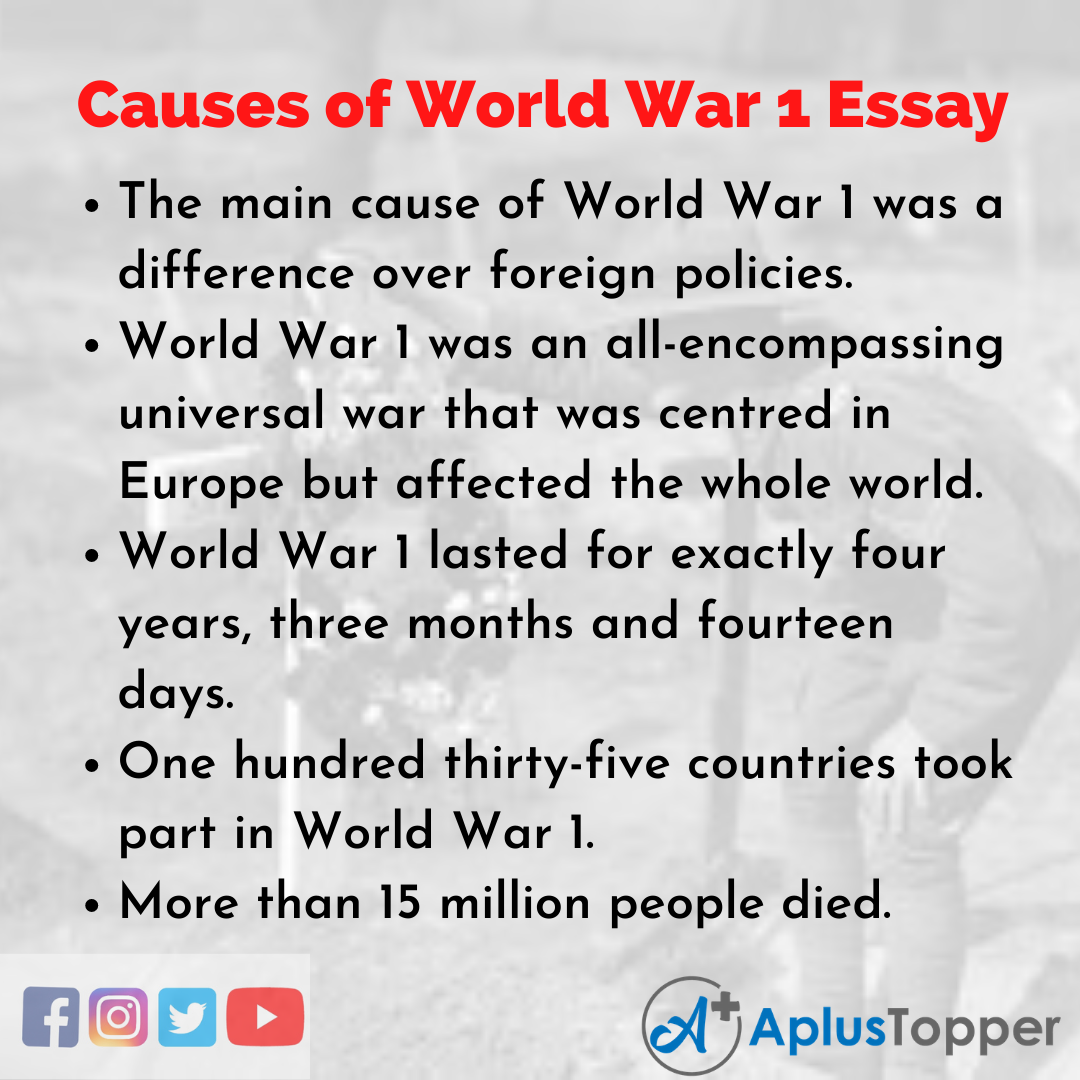 essay topics about world war 1
