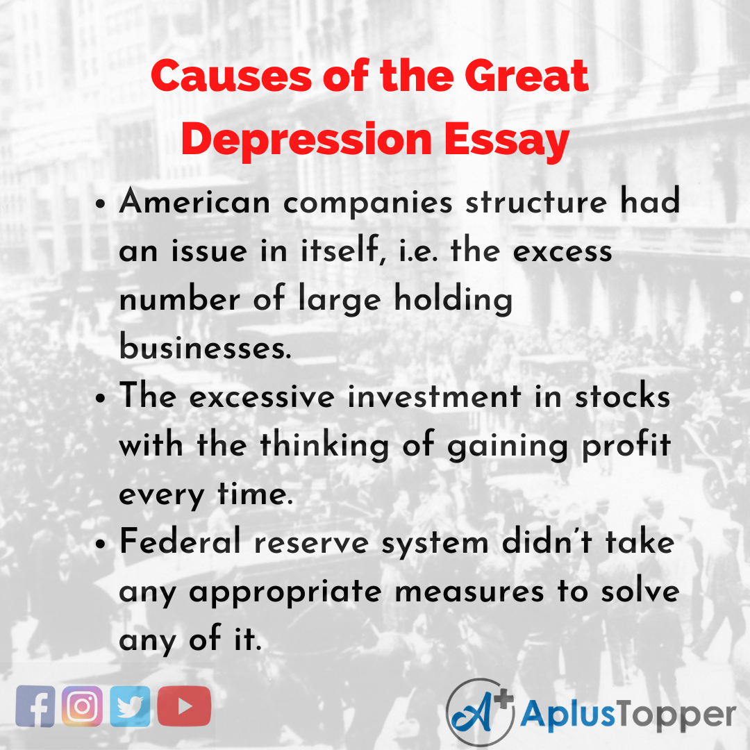 essay on the causes of the great depression