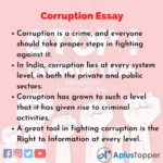 150 word essay about corruption