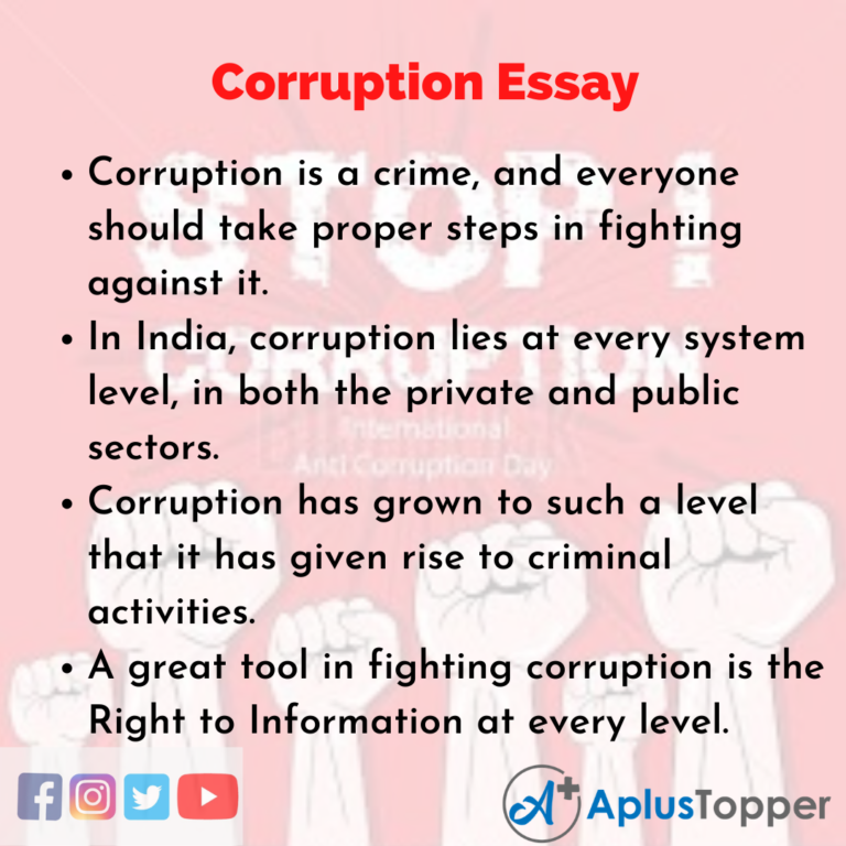150 words speech on corruption