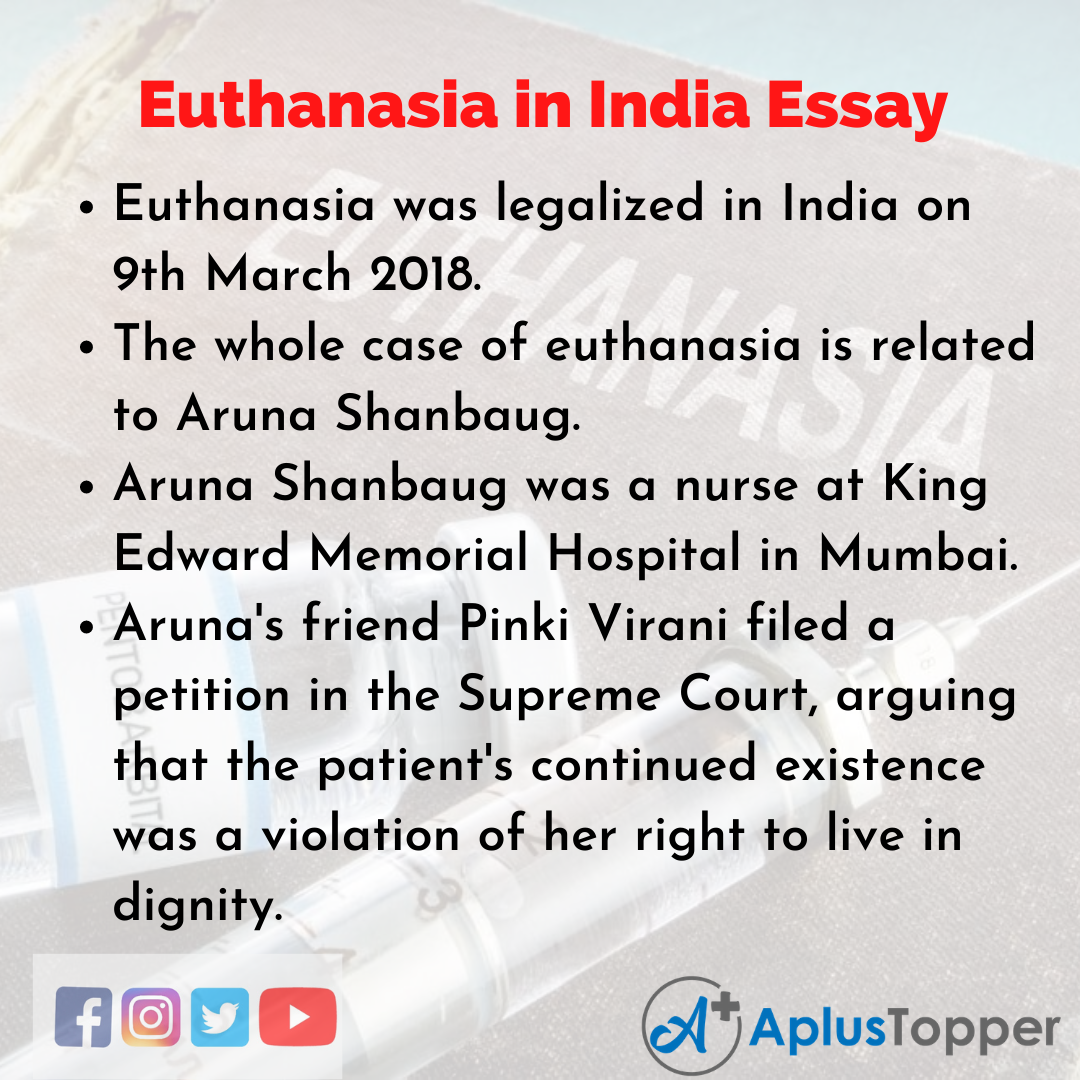 dissertation on euthanasia in india