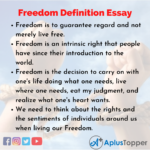 human freedom definition essay