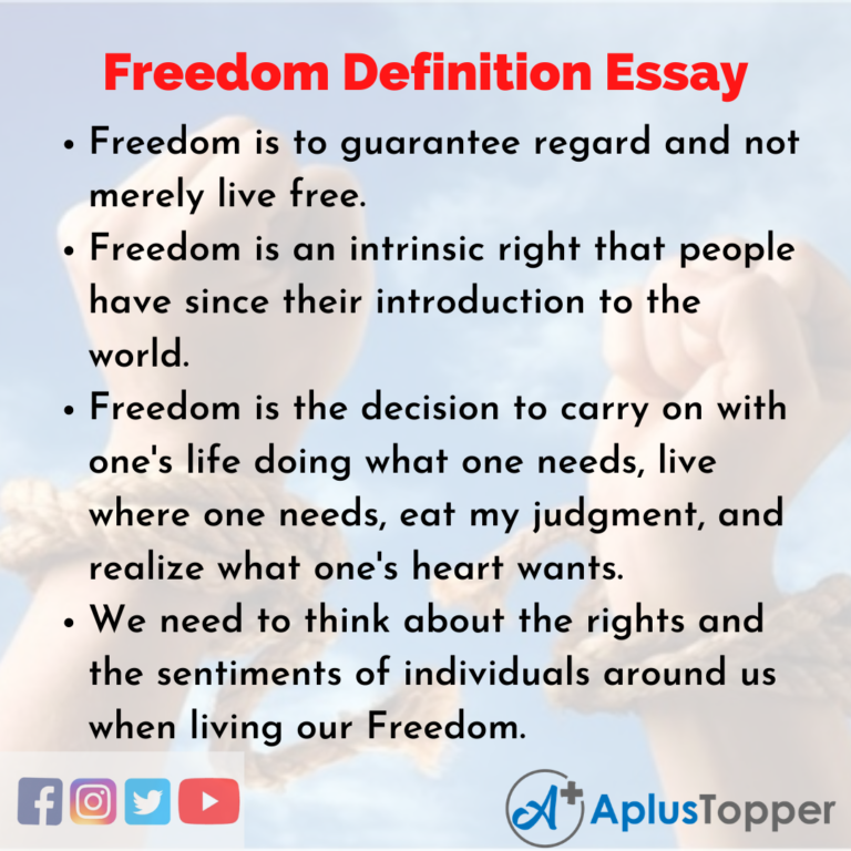 write an essay on freedom is life