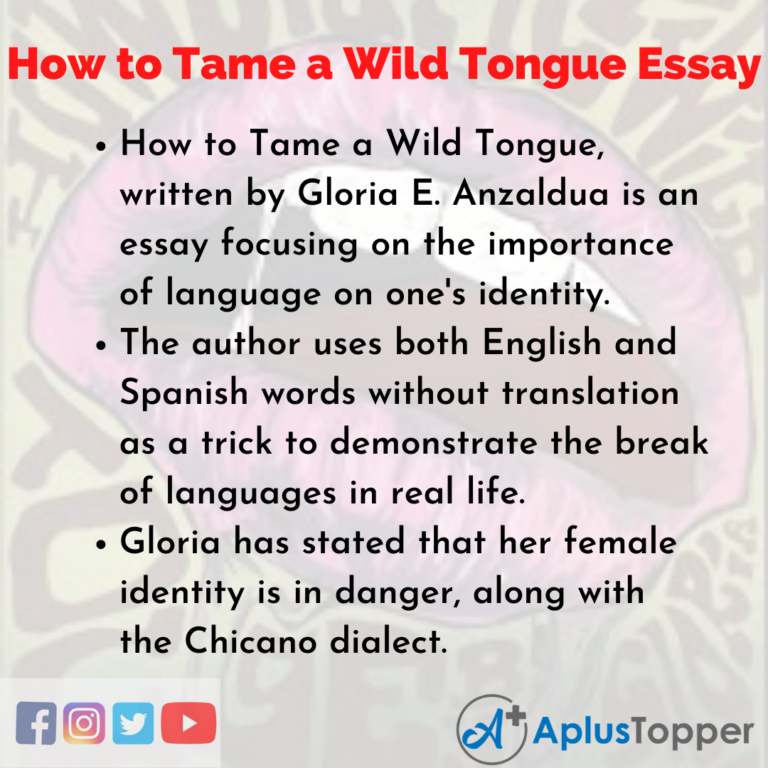 thesis statement for how to tame a wild tongue
