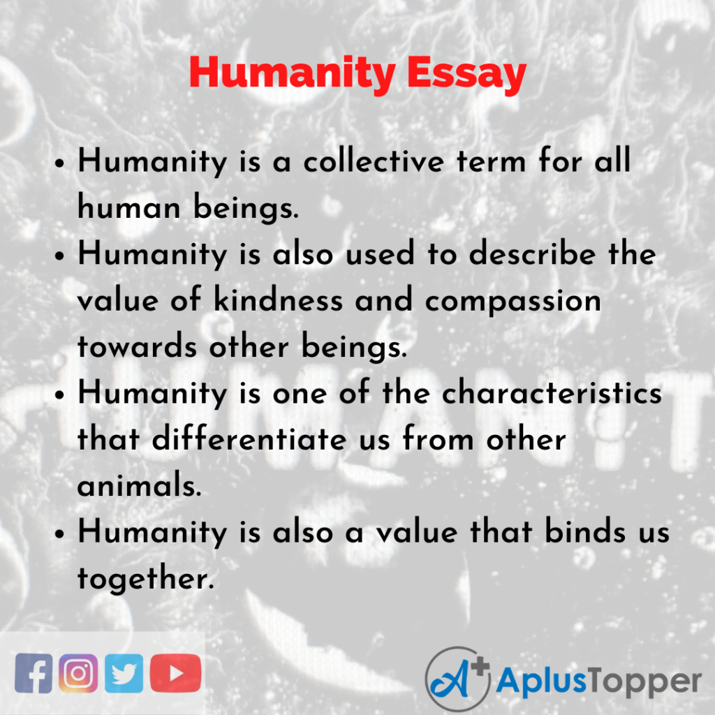 essay on humanity 200 words