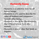 essay humanity