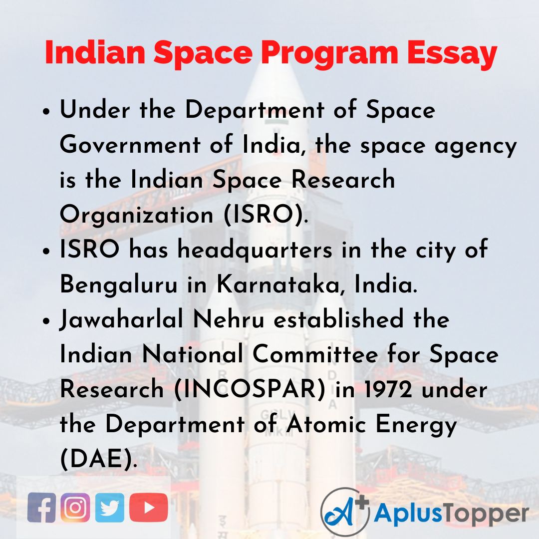 role of india in space research essay in english