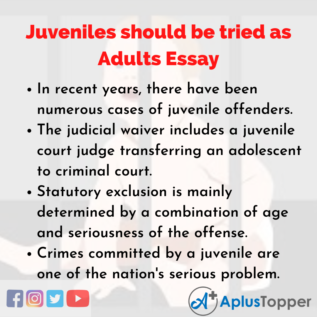 thesis statement on juveniles being tried as adults