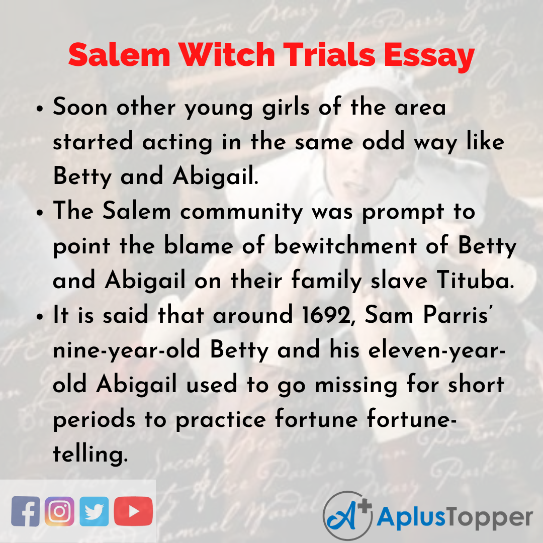 salem witch trials extended essay