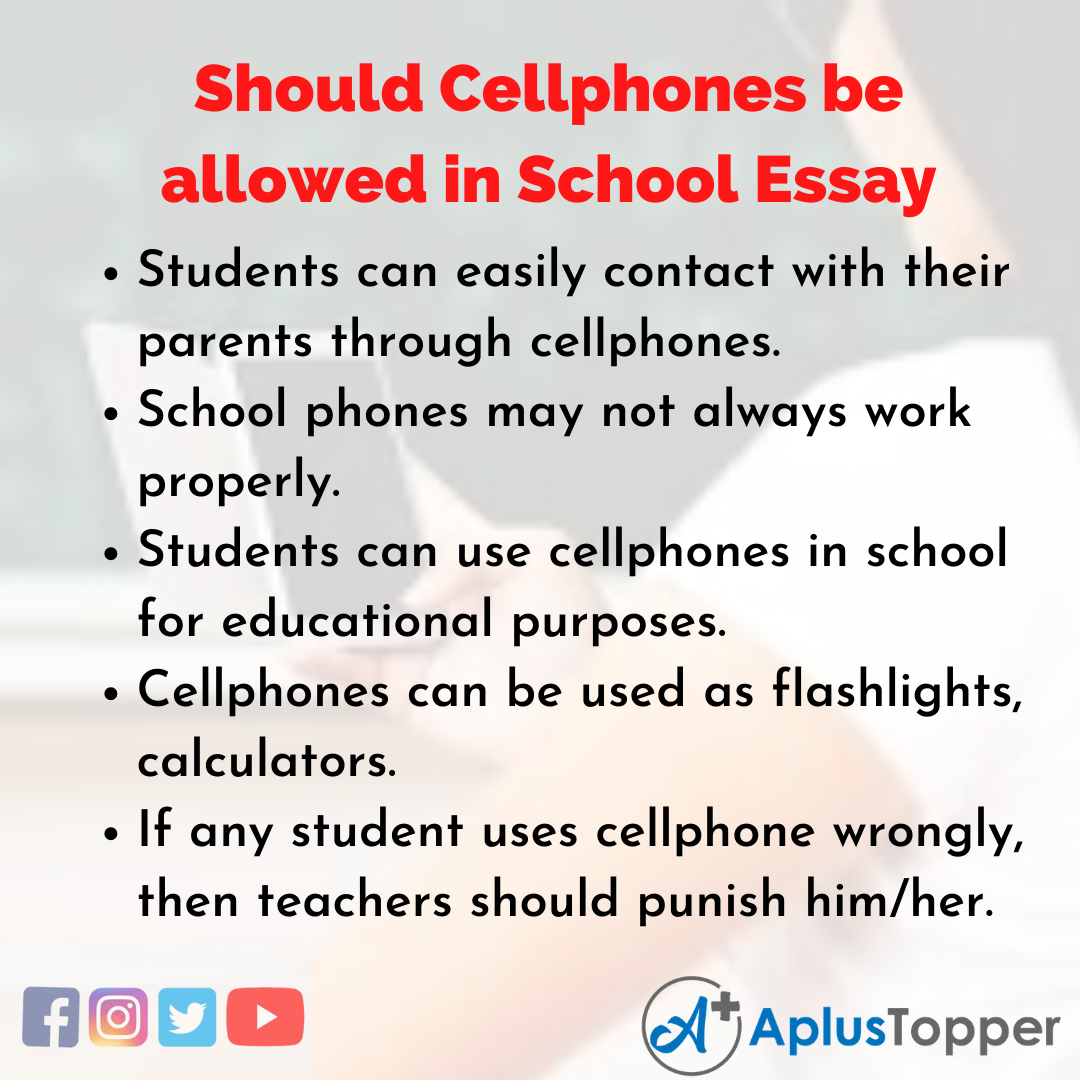 essay about the use of cellphones in school
