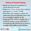 essay on value of games in 150 words