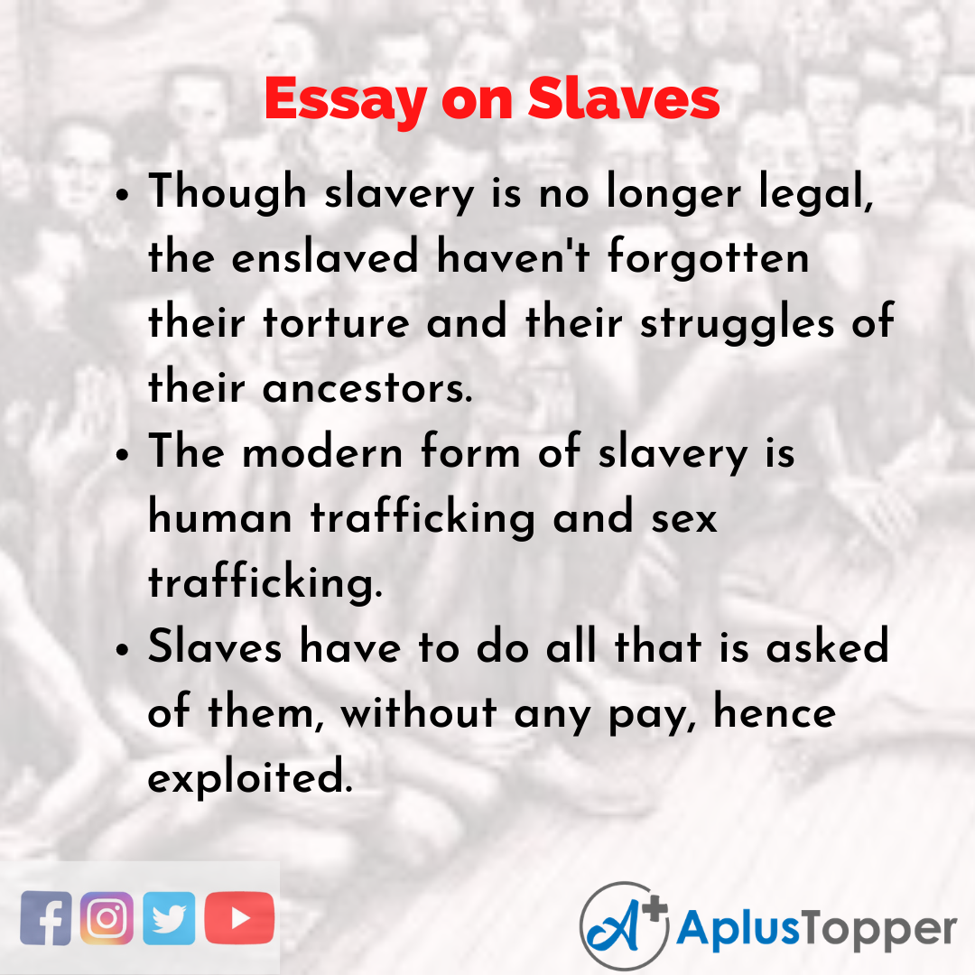 a good hook for an essay about slavery