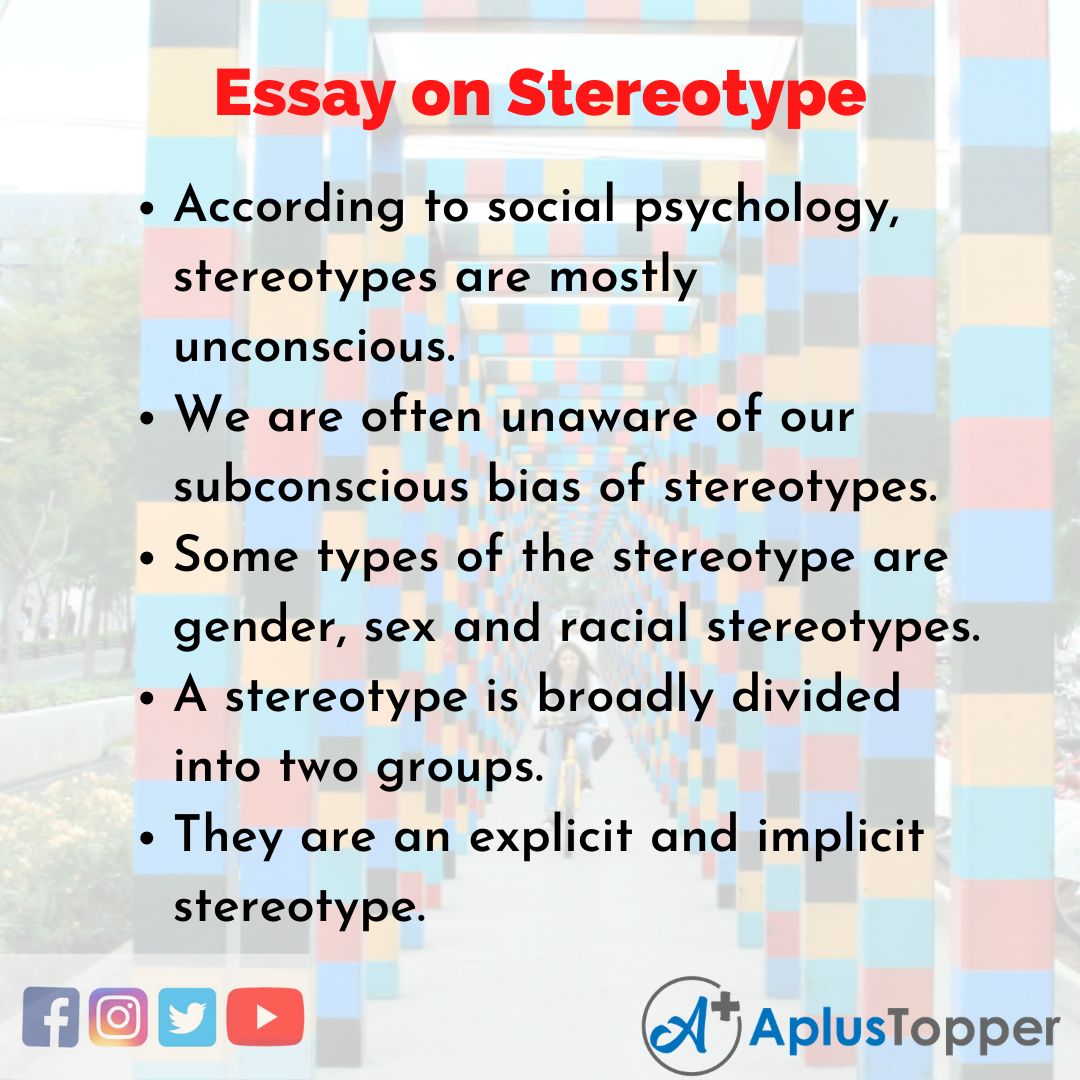 write an essay about a time someone stereotypes you