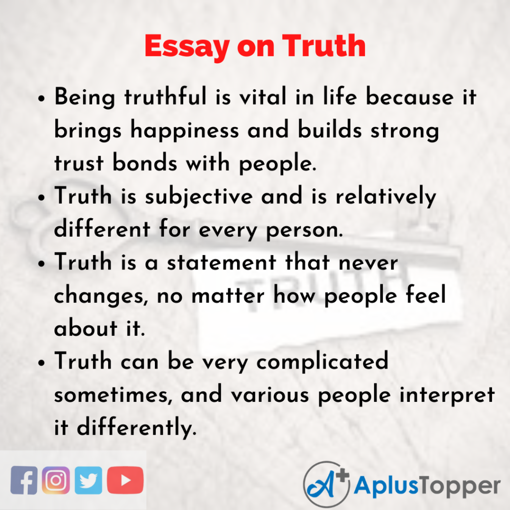 essay about saying the truth
