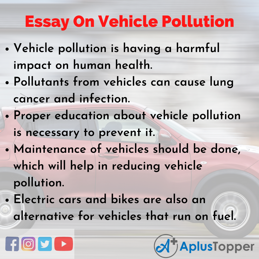 essay on vehicle pollution