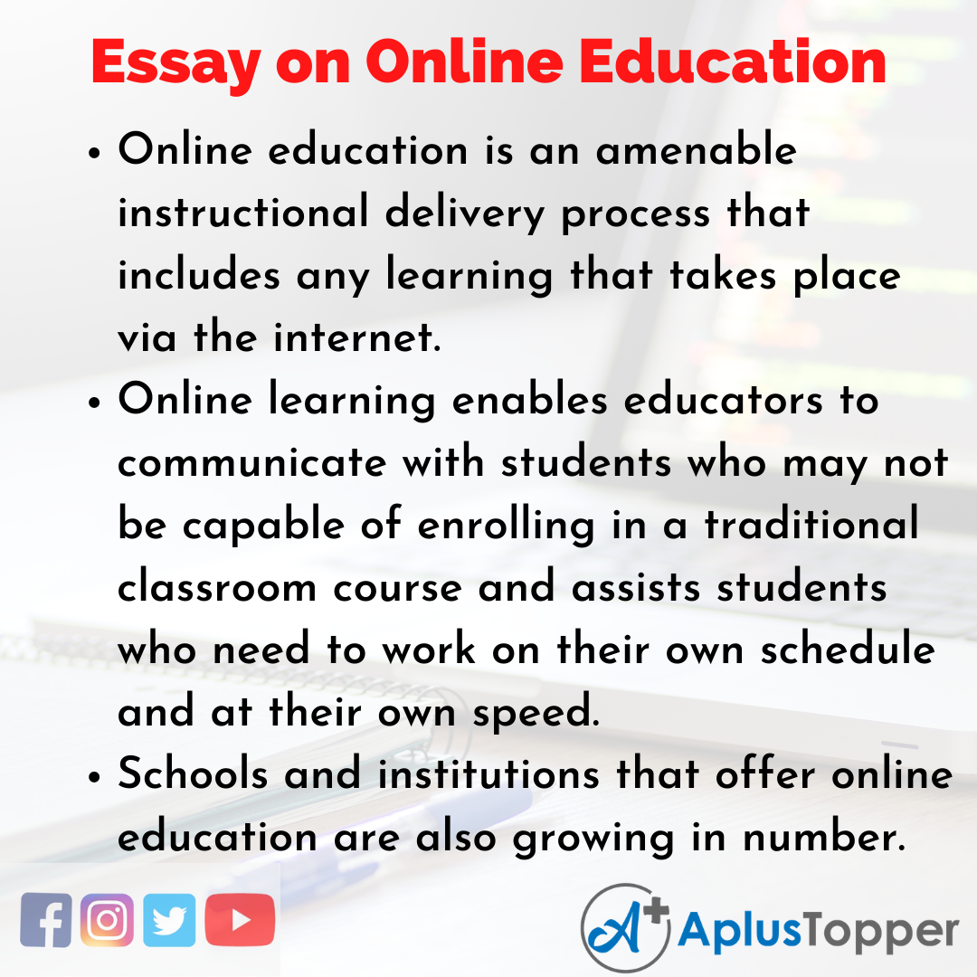 write a essay on online education