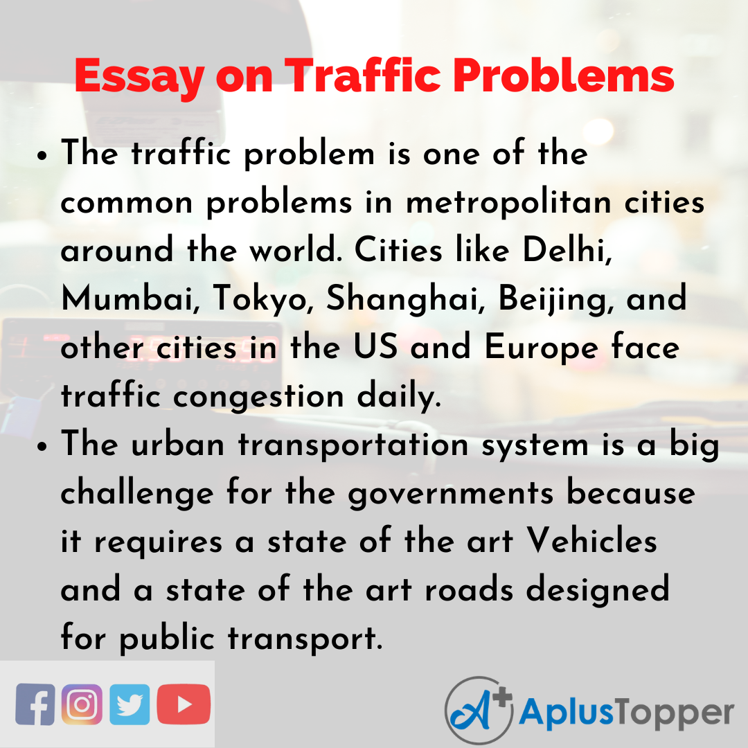 essay on traffic problems in big cities