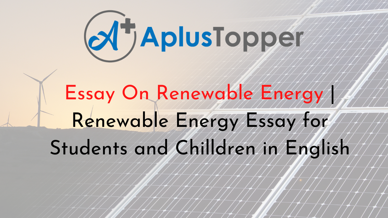 renewable resources in essay