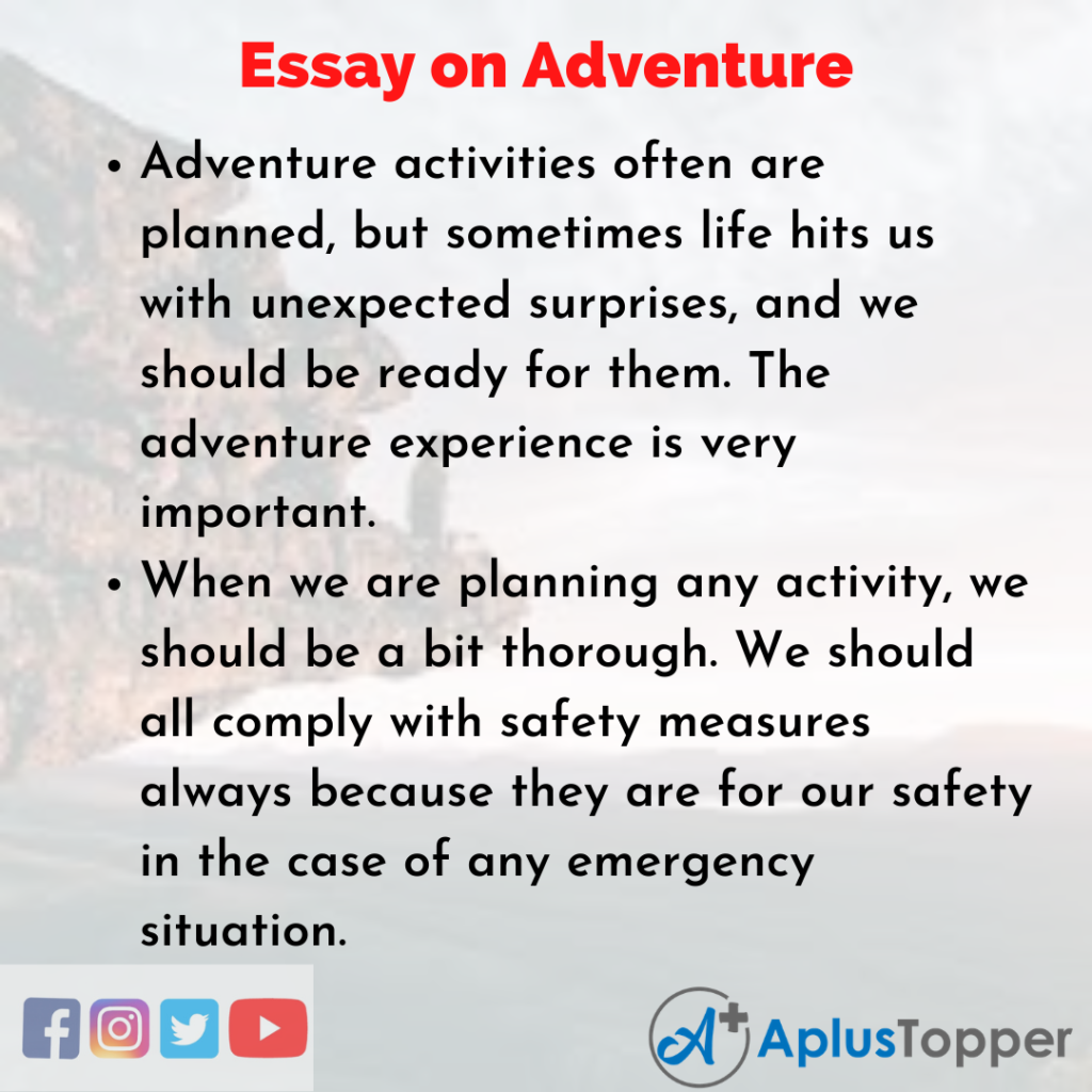 adventure story essay in english