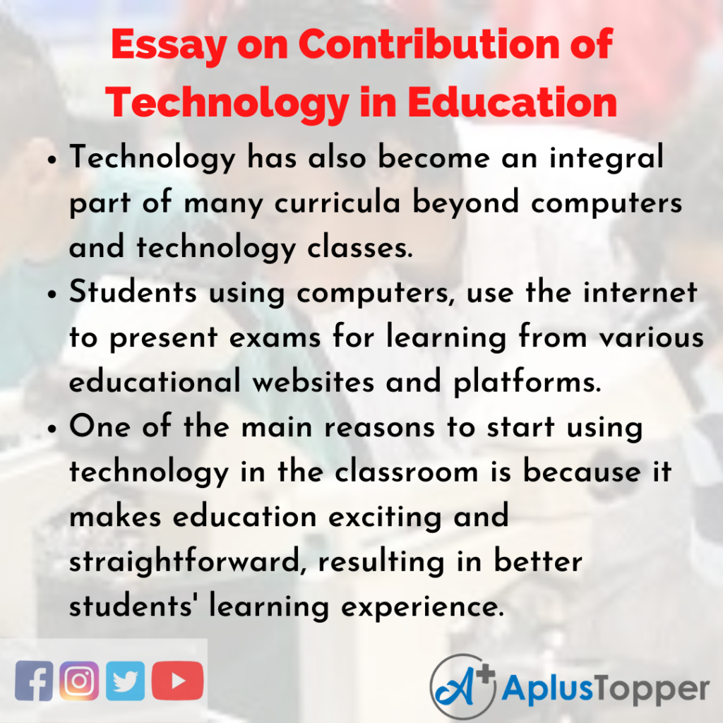 technology in the field of education essay