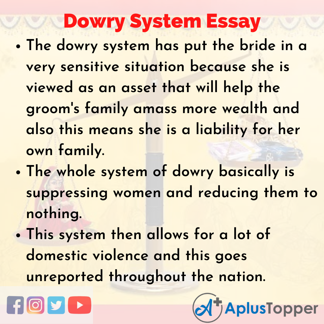 dowry system essay meaning in english