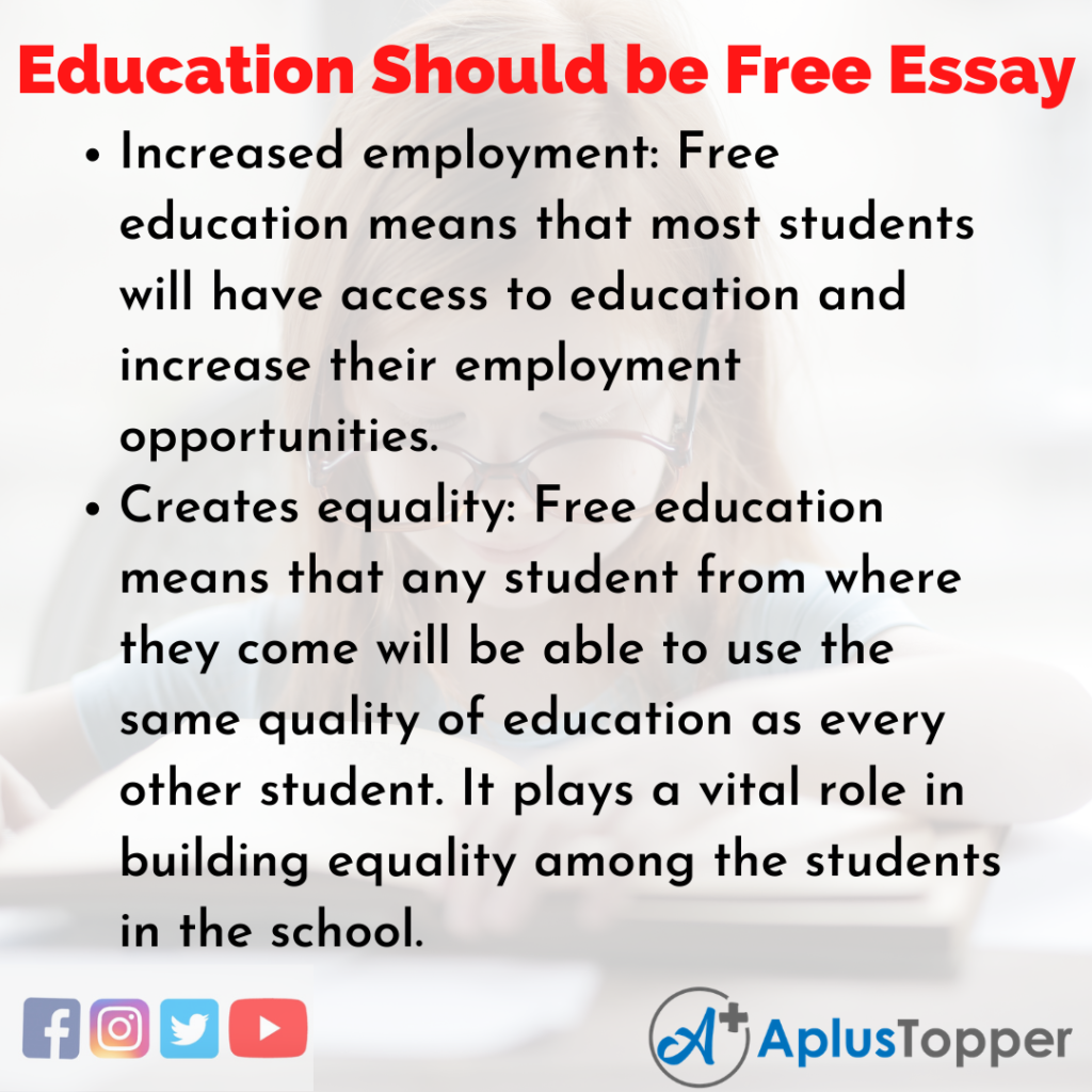 an essay on education should be free