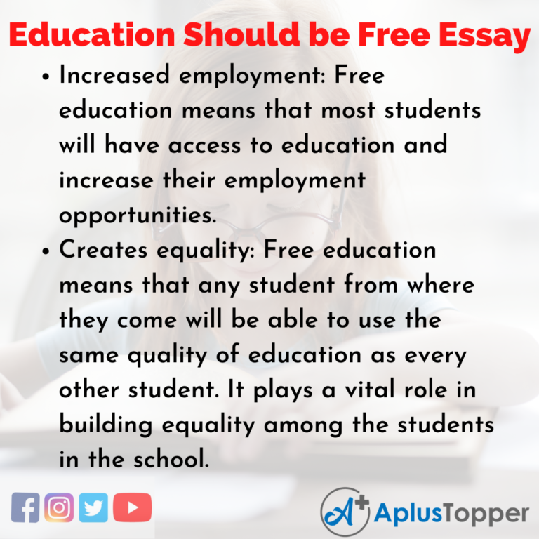 education should be made free for everyone essay