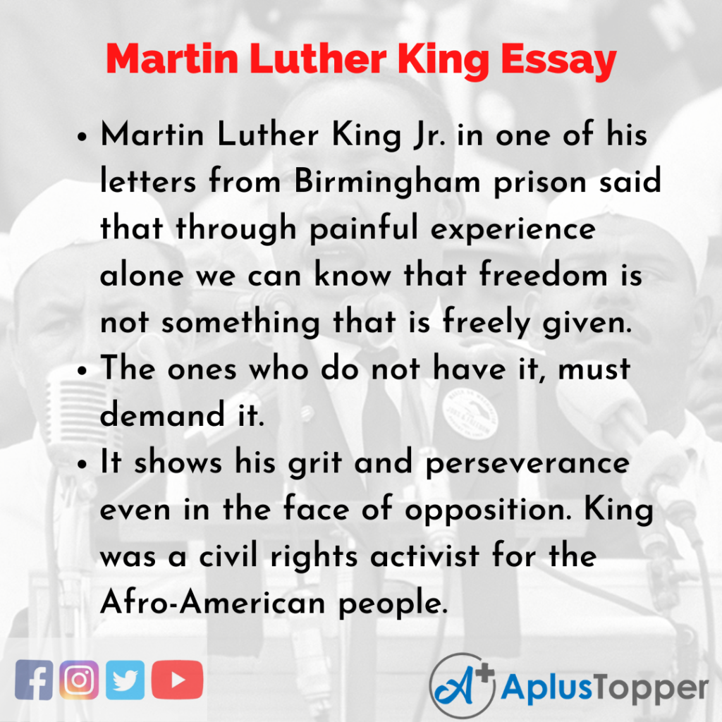 martin luther king jr inspiration essay