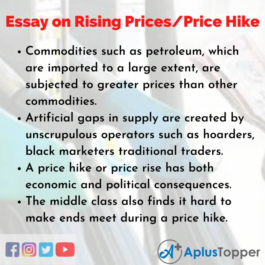 Essay on Rising Prices/Price Hike Rising Prices/Price Hike Essay for