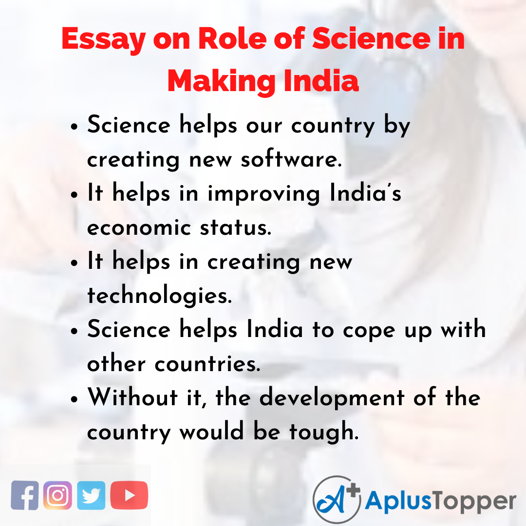 essay on role of science and technology in development of india