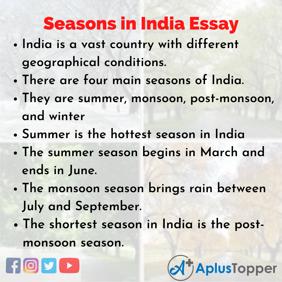 seasons in india essay writing
